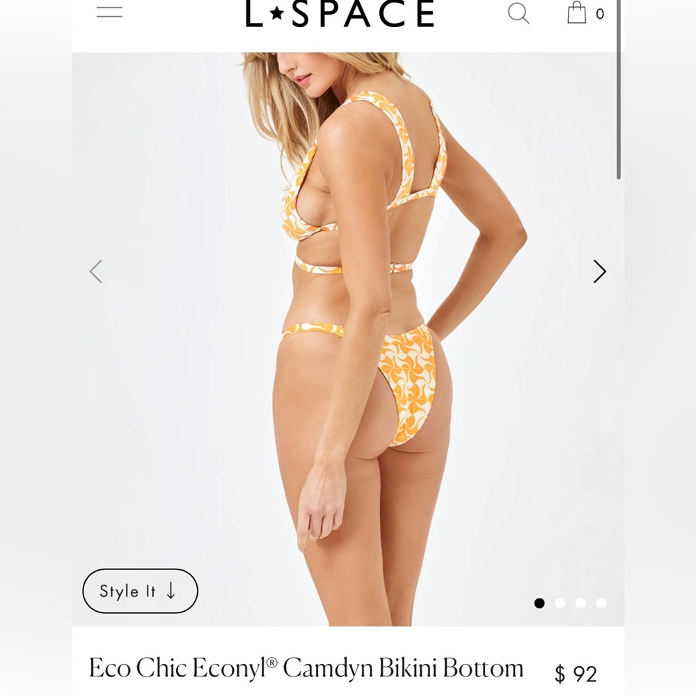 L*Space Eco Chic Econyl® Camdyn Bikini Bottom Size M